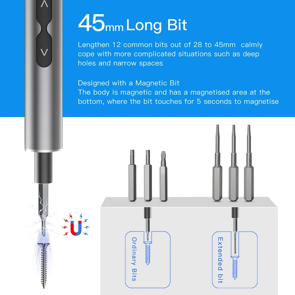 6-in-1 Electric Screwdriver Kit - Cordless Precision Repair Tool Set for Phone, Watch & Electronics
