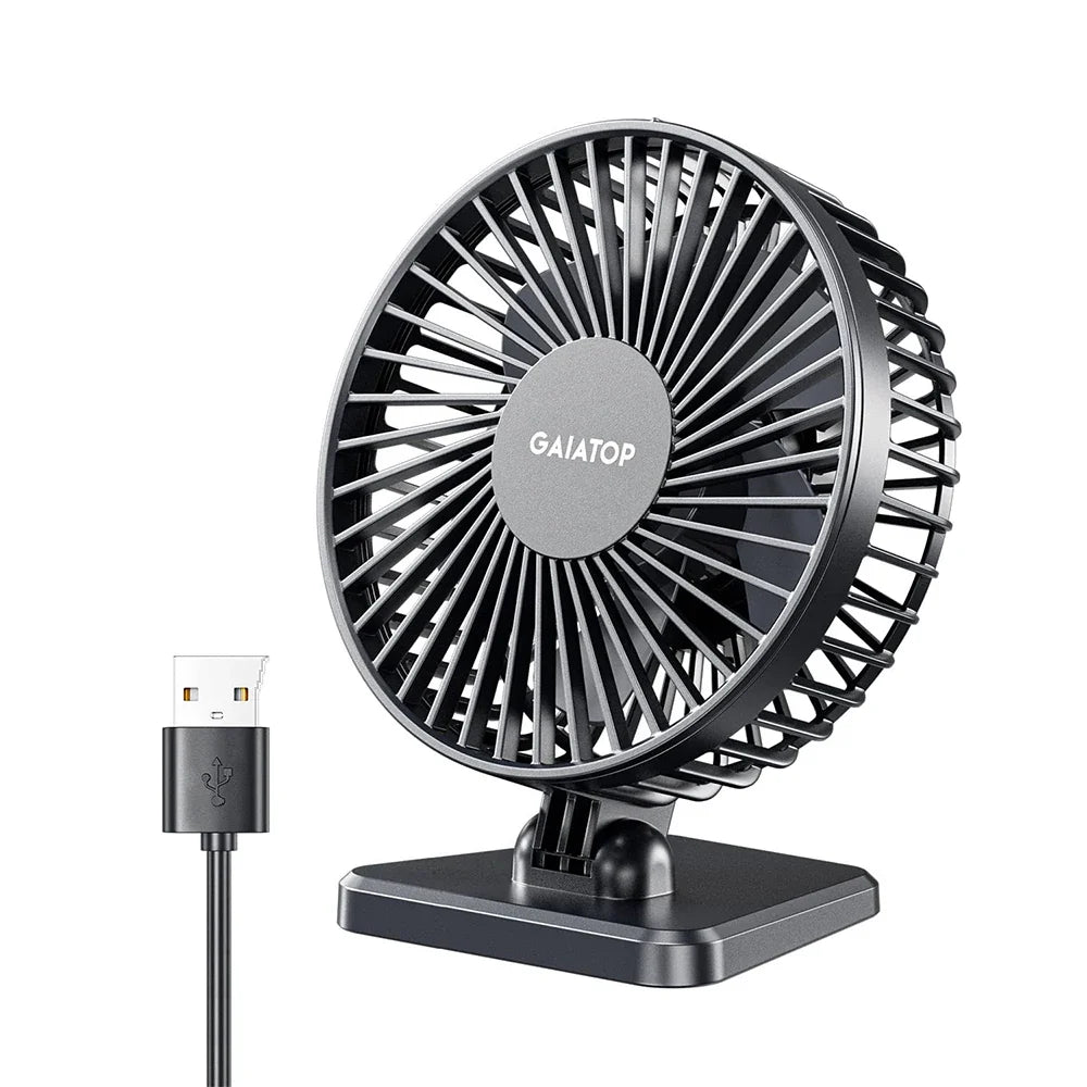 GAIATOP Mini USB Desktop Fan – Portable Quiet Cooling Fan with 3-Speed Adjustment for Home and Office Use