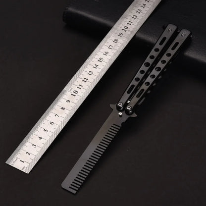 Butterfly Folding Comb for Men - Portable Metal Tip Comb, Convenient Carry Design