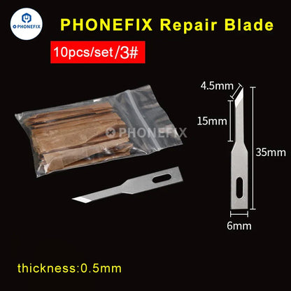10pcs Precision Scalpel Knife Blades – #4A #11 #18 Non-Slip Metal Craft Replacement for Engraving, PCB Repair, DIY Tools