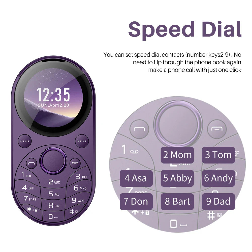SERVO i15 Mini Oval Phone — Dual SIM GSM Mobile with 1.39" Screen, Speed Dial, Magic Voice, Blacklist, Vibration, FM Radio & Type-C