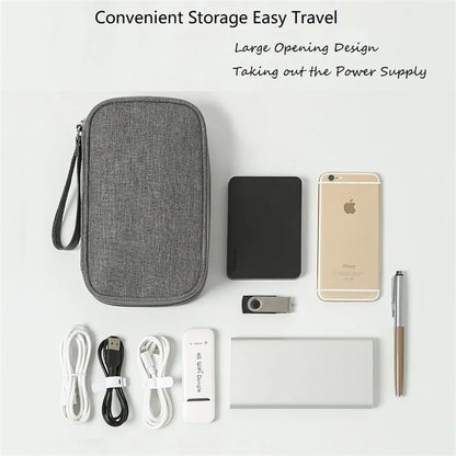 Travel Electronics Organizer Bag — Portable Waterproof Double-Layer Storage for Cables, Wires & Accessories