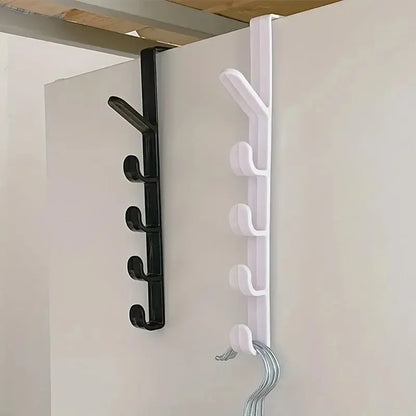 Over-the-Door Bedroom Hanger — Plastic Clothes & Bag Rack for Home Storage Organization