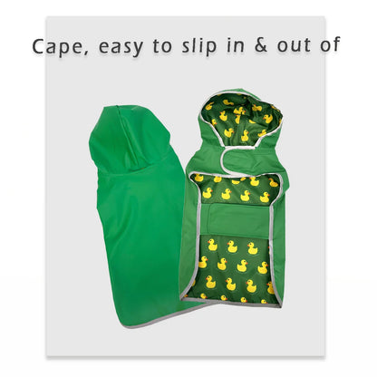 Double-Layer Yellow Raincoat for Dogs: Keep Your Pup Dry & Stylish with Two-Way Wear!