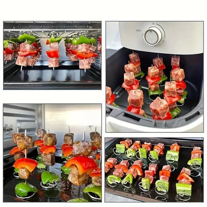 10pcs Air Fryer Oven Skewer Grill Set - Universal Accessories with Food Grade 304 Stainless Steel Baking Needles