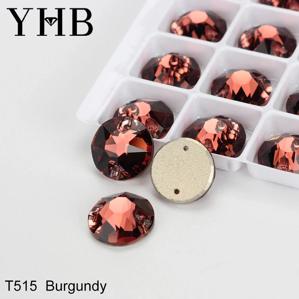 YHB XIRIUS AB Moonlight Glass Crystal — Flatback Sew-On Rhinestones for Garments, Clothes & Bags
