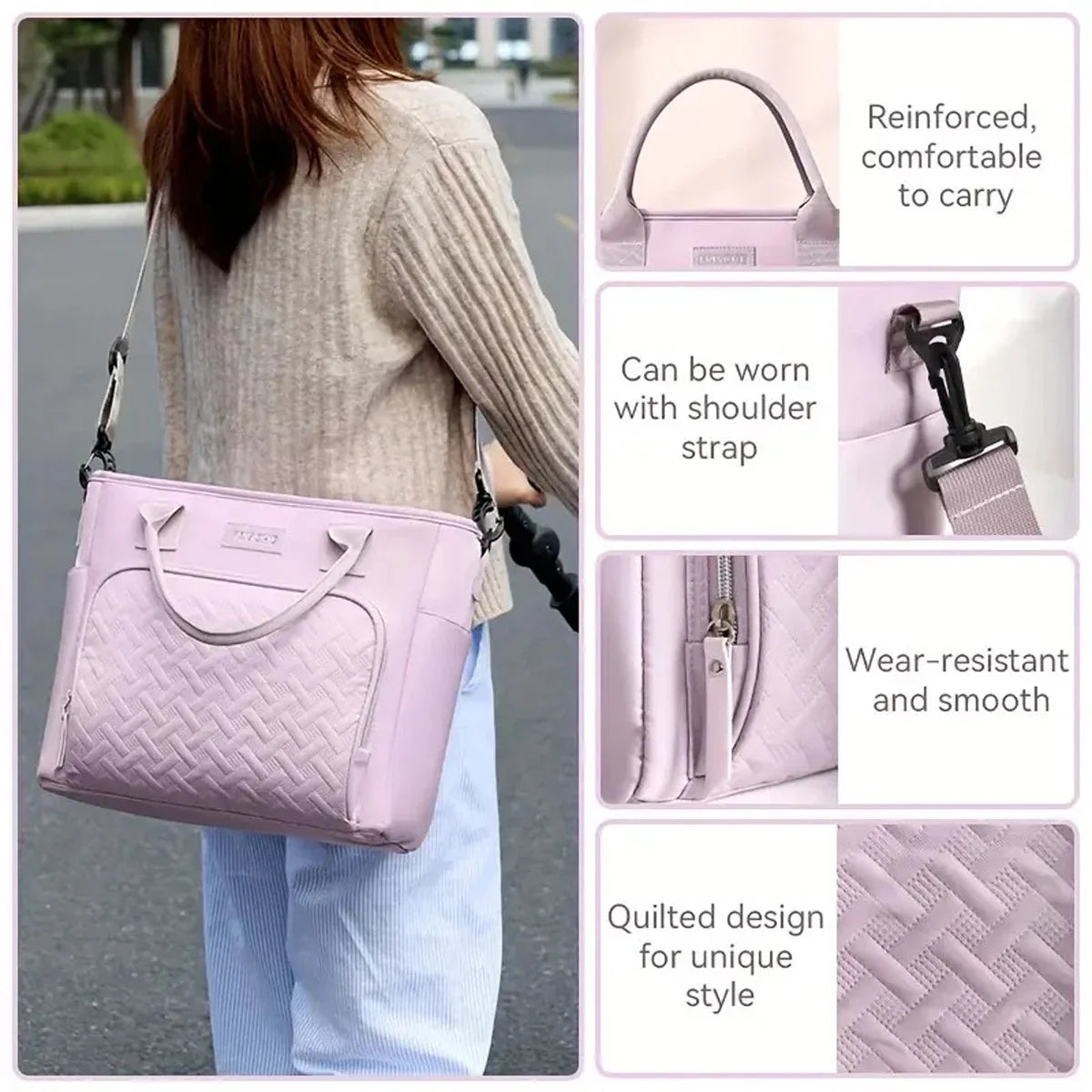 Large Insulated Lunch Bag Cooler – Durable Polyester Lunch Box with Shoulder Strap for Work, School & Picnics