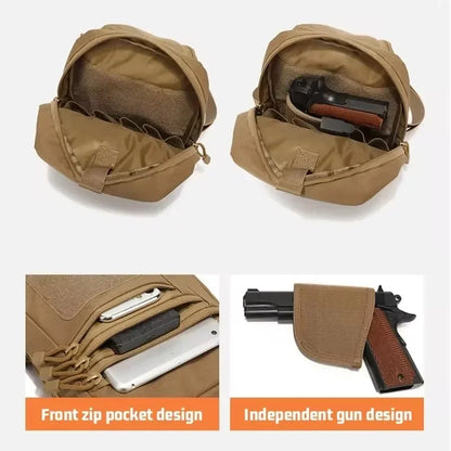 Outdoor Hunting Tactical Shoulder Bag - Concealed Carry Pistol Holster, Waterproof Crossbody Gun Sling Chest Pack