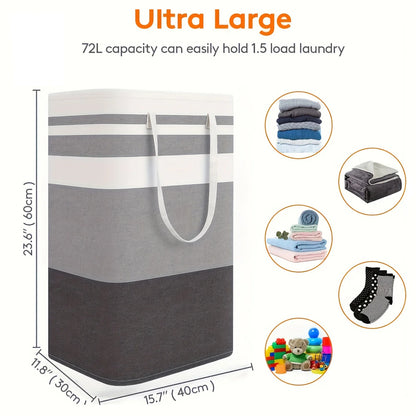 75L Large Laundry Bag with Handles — Durable Dirty Clothes Hamper for Home, Dorm, and Hotel, 40x30x60cm Storage Basket