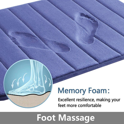 Super Absorbent Memory Foam Bath Mat - Non-Slip Bathroom Rug, Bathtub Side Floor Rug, Shower Room Doormat