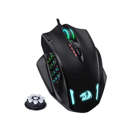 Redragon M908 RGB Backlit USB Wired Gaming Mouse – 18 Programmable Buttons, 12400 DPI