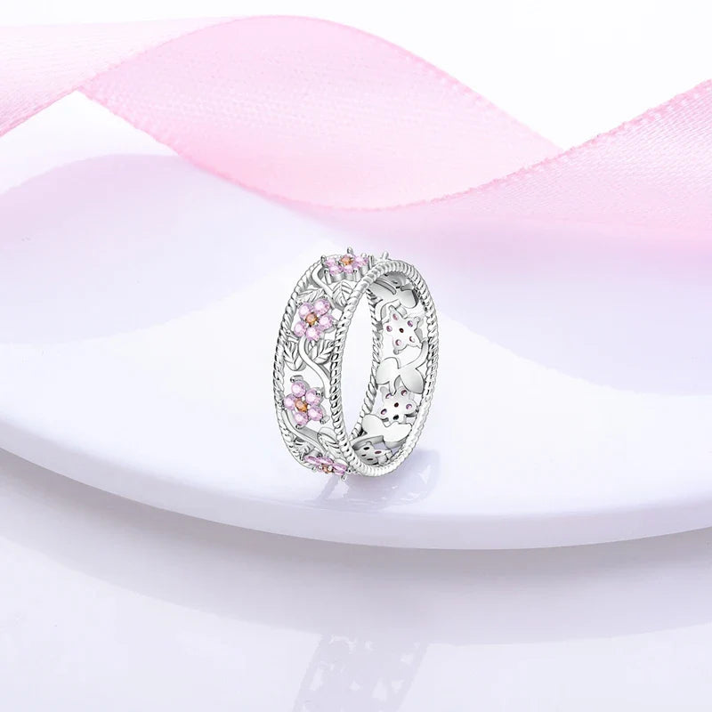 925 Sterling Silver Rings - Bow, Heart, Sun, Moon & Star Zircon Jewelry for Women, Birthday & Anniversary Gift