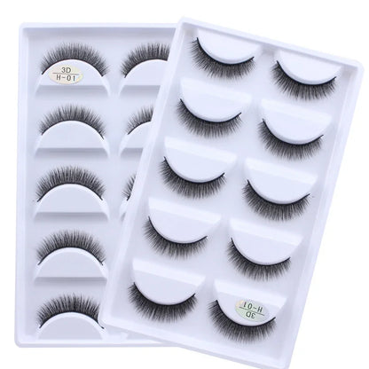 5 Pairs 3D Real Mink False Eyelashes – Soft Natural Look Eyelash Extensions for Makeup & Daily Wear