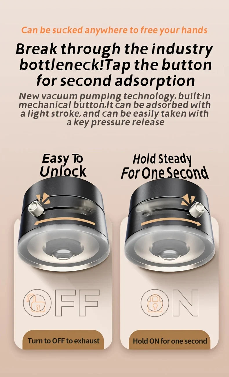 Vacuum Magnetic Folding Swivel Phone Stand – Double-Sided Suction Cup Holder, Universal Compatibility