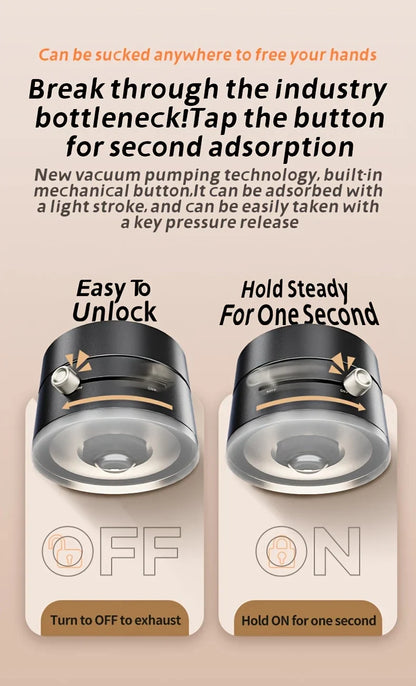 Vacuum Magnetic Folding Swivel Phone Stand – Double-Sided Suction Cup Holder, Universal Compatibility
