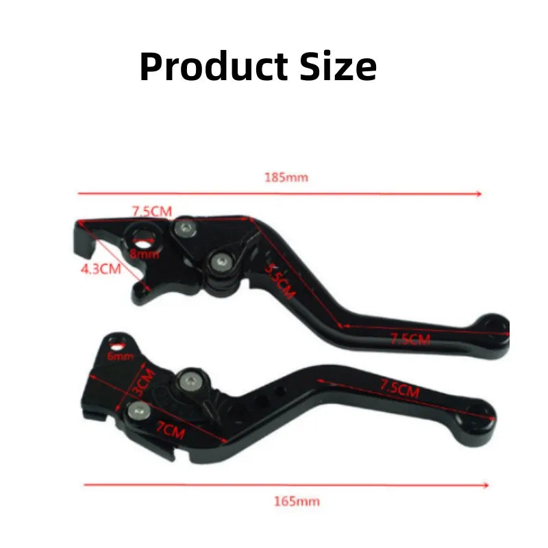 Universal Alloy Motorcycle Brake & Clutch Lever Handles — CNC Modified Pair for Motorbike Adjustment