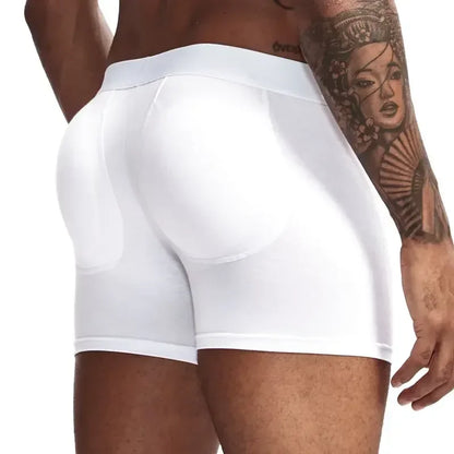 JOCKMAIL Men’s Butt Lifter Underwear with Removable Pads, Sexy Push-Up Boxer Shorts, Hip Enhancing Trunk Shapewear Panties for Men