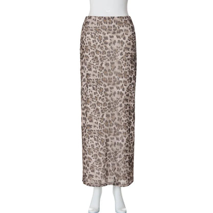Women’s Tulle Leopard Print Off-Shoulder Top – Summer Casual Bandeau Blouse with Straight-Cut Neckline
