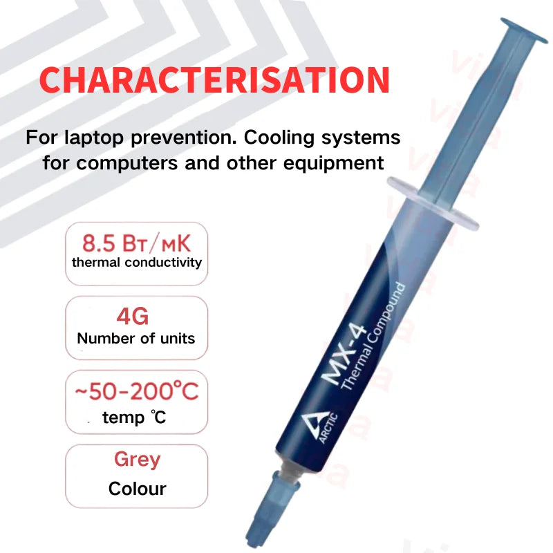 MX4 Thermal Paste 4g — High-Performance MX-4 Silicone Grease for CPU, GPU & Printer HeatSink Cooling