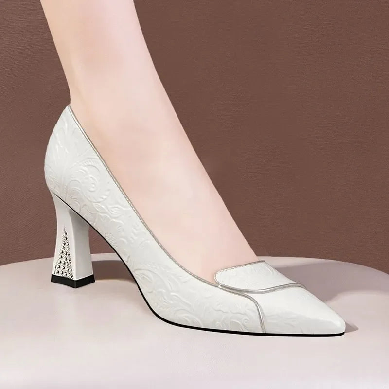 Cresfimix Women’s Pointed Toe Stiletto Heels – Beige High-Quality Spring Summer Shoes