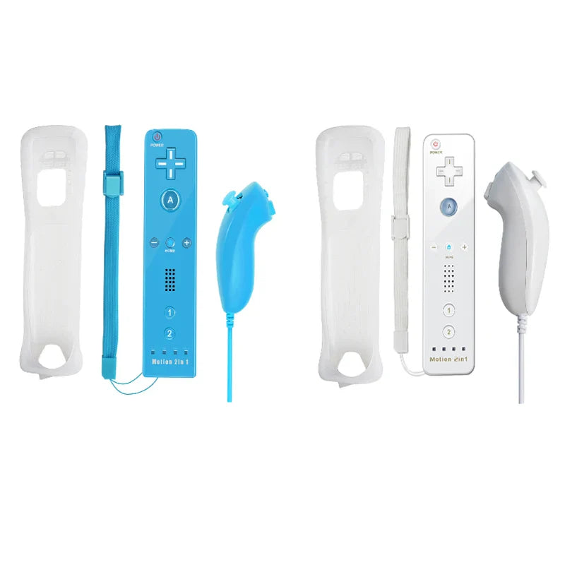 2-in-1 Wireless Controller for Nintendo Wii – Motion Plus Remote with Silicone Case