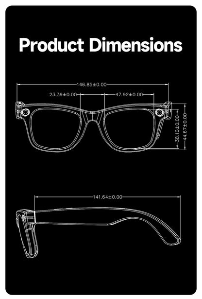 LIGE Smart Glasses — AI Camera Sunglasses with BT Call, Music, Touch Control, Voice Assistant, Video & Sound Recording, WiFi Transmission