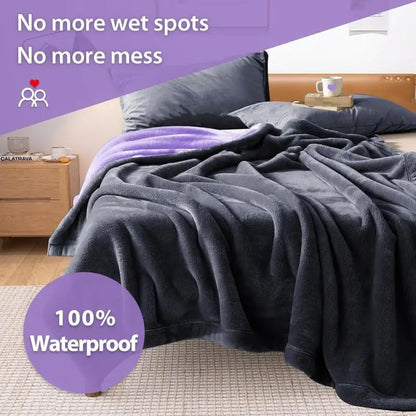 Waterproof Reversible Blanket – Water-Resistant Leakproof Bed & Sofa Cover for Adults, Elderly, and Pets