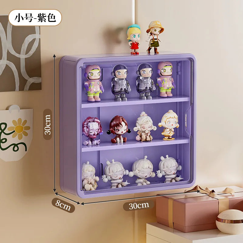 Wall-Mounted Doll Blind Box Storage Rack – Magnetic Suction Figurine Display Cabinet, Dustproof Handheld Box for Collectibles
