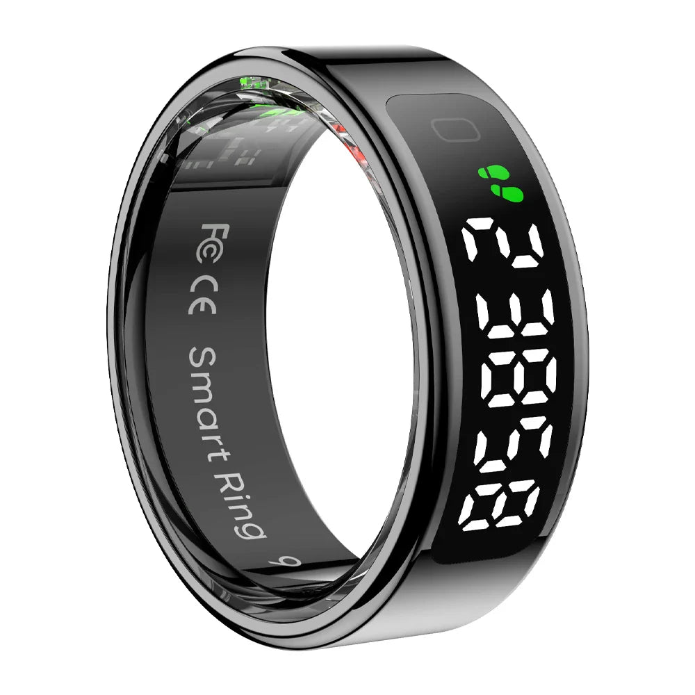 2025 COLMI R12 Smart Ring – Touch Display, Wireless Charging, Health Tracker, 5 ATM Waterproof for Men & Women