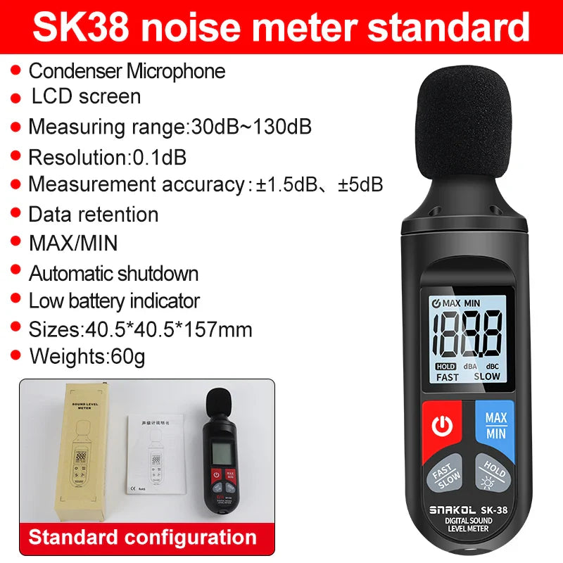 Digital Sound Level Meter — Portable Audio & Noise Decibel Meter 30-130dB