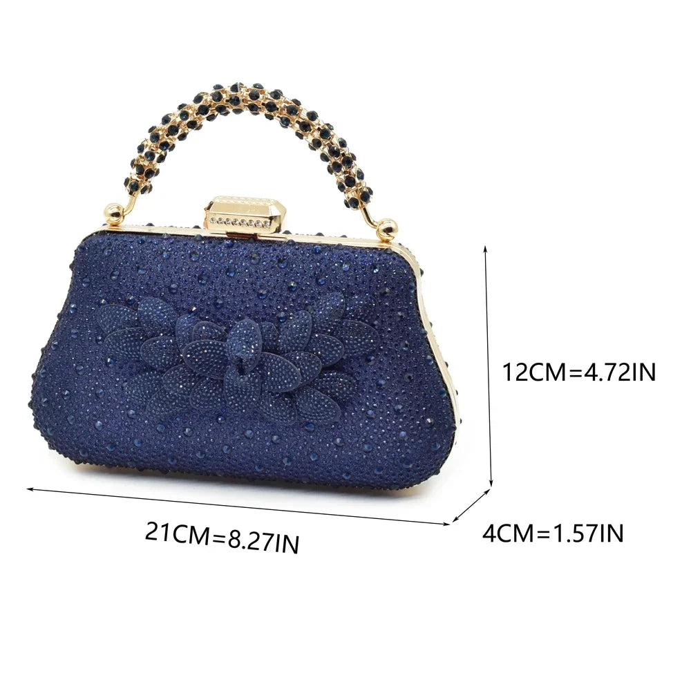 Women's Luxury Diamond Shoe & Bag Set - Italian Style High Heels & Matching Pumps