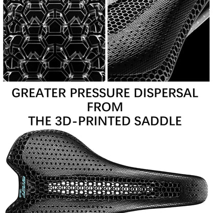 RYET Ultra Full Carbon 3D Printed Bike Saddle — 145mm Lightweight MTB Seat with High Modulus Carbon Fiber Base