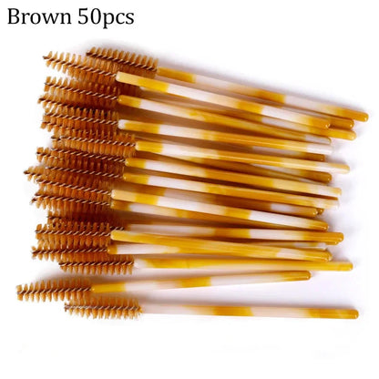 50PCS Reusable Eyelash Brushes – Mascara Wands Spoolers for False Lashes & Eyelash Extensions