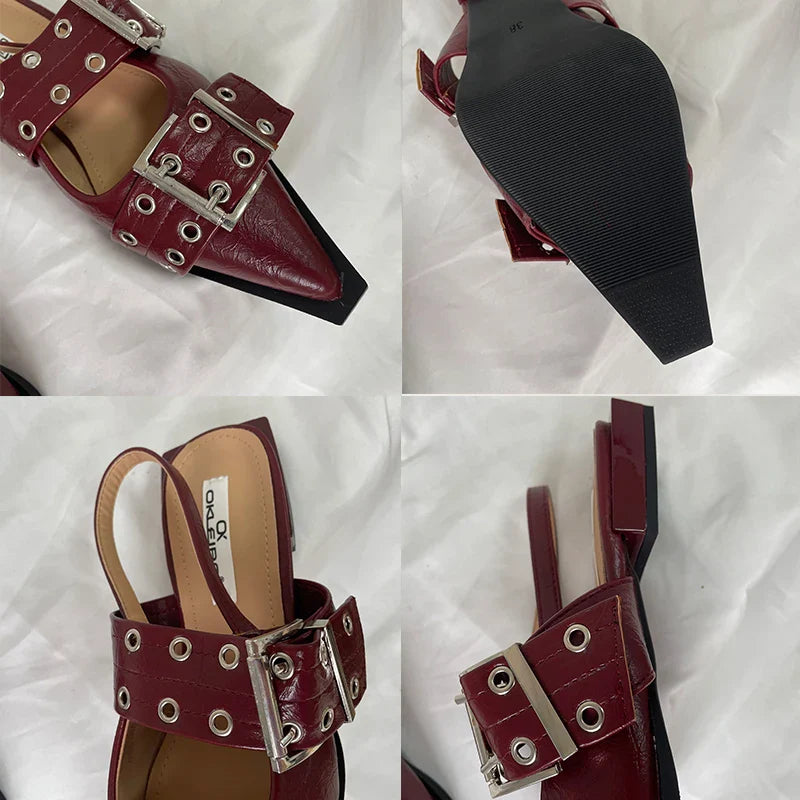 Women’s Pointed Toe Slingback Sandals – 2025 Spring Fashion Flats, Large Sizes