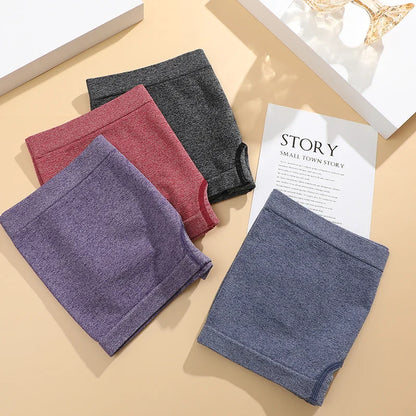 4pcs Women’s Boxer Underwear — Comfortable Solid Color Hipster Boyshort Panties for Sports & Everyday Wear