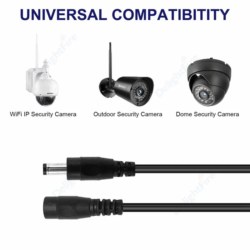 DC Power Extension Cable 5.5×2.1mm – 0.5M to 10M 22AWG Male to Female Cable for CCTV & LED Lights
