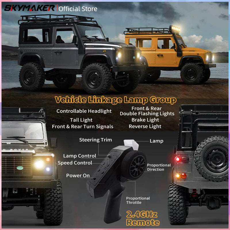 MN99s MN98 1:12 RC Rock Crawler – 2.4G 4WD Defender RTR Remote Control Car, 1/12 RC Truck Toys