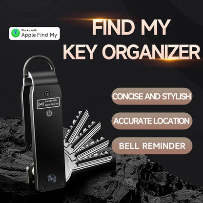 Key Organizer with Apple Find My — Built-In AirTag Holder, Holds 2–6 Keys, Car Keychain GPS Tracker (iOS Only)