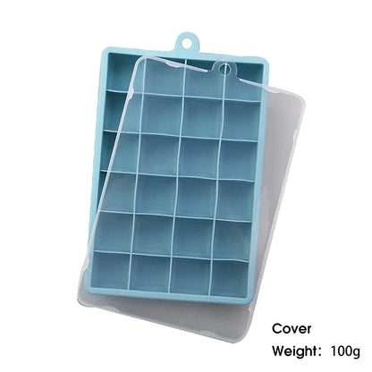 24-Hole Silicone Ice Tray — Square Mold for Ice, Food, Cheese, Jelly, with or without Lid