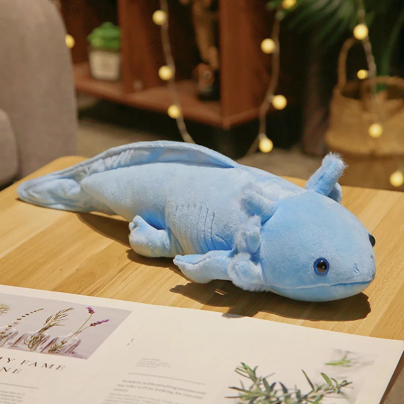 Kawaii Colorful Newt Plush Toy — 23-80cm Cute Axolotl Salamander Stuffed Animal, Fuzzy Long Pillow Cushion for Kids Gift