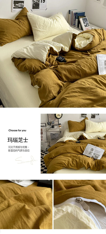 Bedding Comforter Set – Duvet Cover & Bed Sheets with Pillowcases for Queen/King Bed, Edredones de Cama