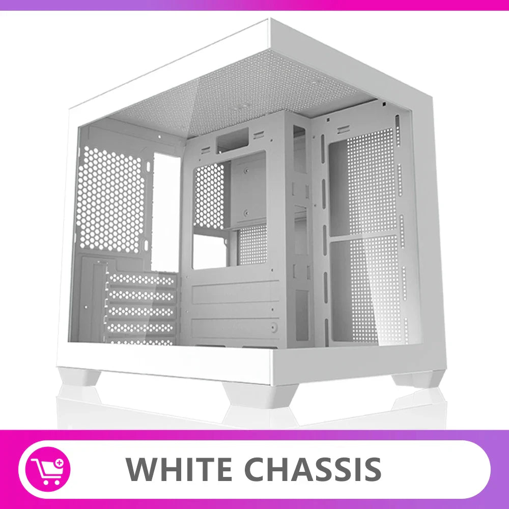 Aigo 275P Gaming PC Case — Sea View M-ATX/ITX Desktop with Double-Sided Tempered Glass