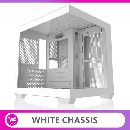 Aigo 275P Gaming PC Case — Sea View M-ATX/ITX Desktop with Double-Sided Tempered Glass