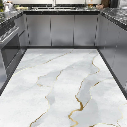 Luxury PVC Leather Kitchen Mat – Waterproof, Non-Slip, Washable Floor Rug for Home Decoration