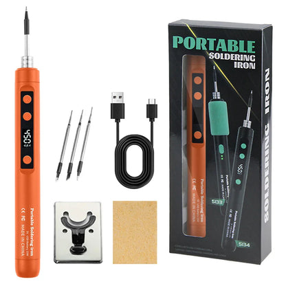 LF USB Soldering Iron 8W – 3-Level Adjustable Temperature Rechargeable Lithium Battery Welding Kit for DIY Electronics & Home Repair Soldering Set