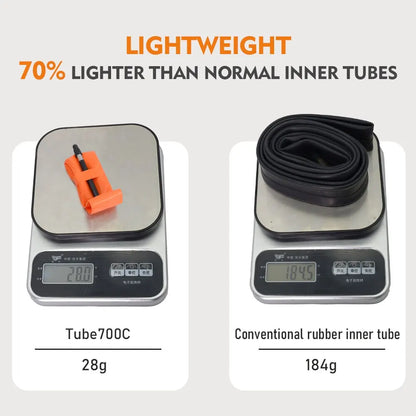 ThinkRider Ultralight 28g Bike Inner Tube — 700x18/25/28/32 TPU Road Bicycle Tire with 65mm French Valve