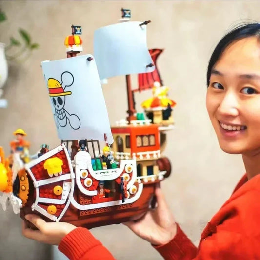 One Piece Thousand Sunny Boat Building Blocks – 1484/432pcs Cartoon Pirate Ship Toy Set for Kids Christmas Gifts