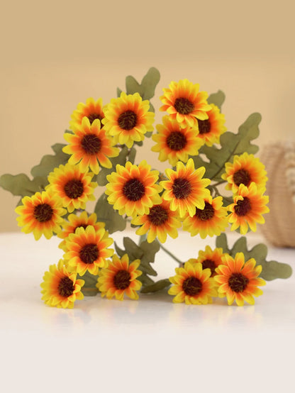 21-Head Artificial Daisy Bouquet - Silk Autumn Flowers for Home, Wedding & Party Decor