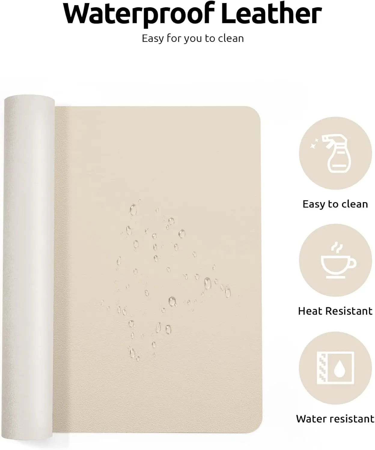 Large Leather Mouse Pad Desk Mat - Non-Slip PU Leather Office Desk Protector for Laptop & Workspace Setup