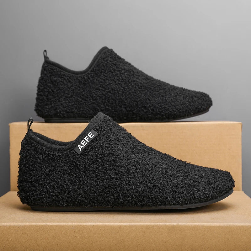 Men’s Fuzzy Winter Slippers – Warm Indoor House Shoes with Soft Cushioning & Arch Support